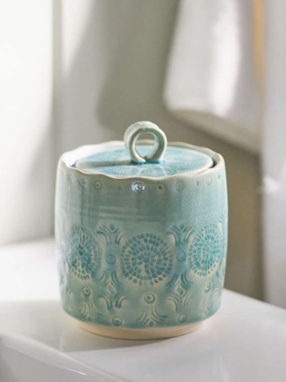Anthropologie Old Havana Ceramic Canister NIB